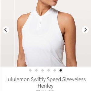 Lululemon White Sleeveless Swiftly Polo